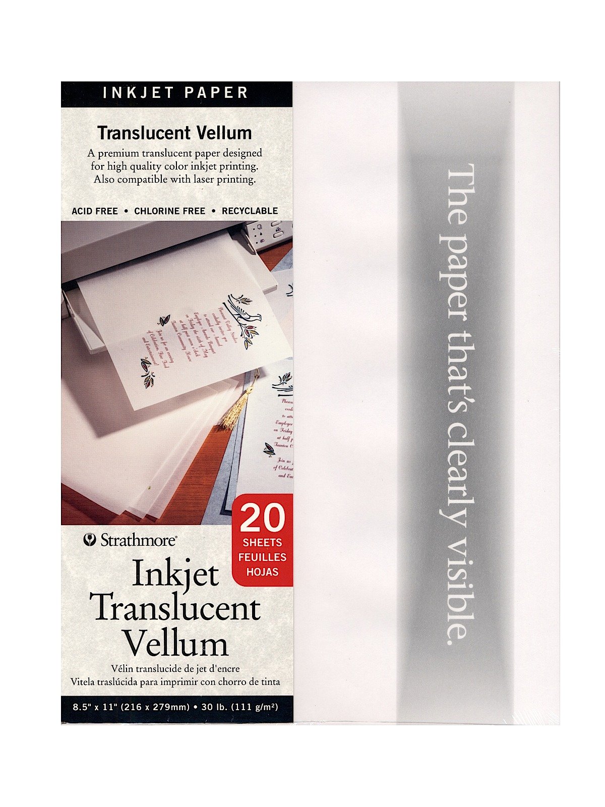 Strathmore Inkjet Translucent Vellum 8.5X11-20 Sheets